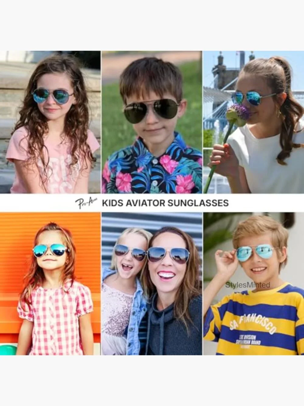 Polarized Aviator Sunglasses for Kids Teens Youth Small Face 52mm